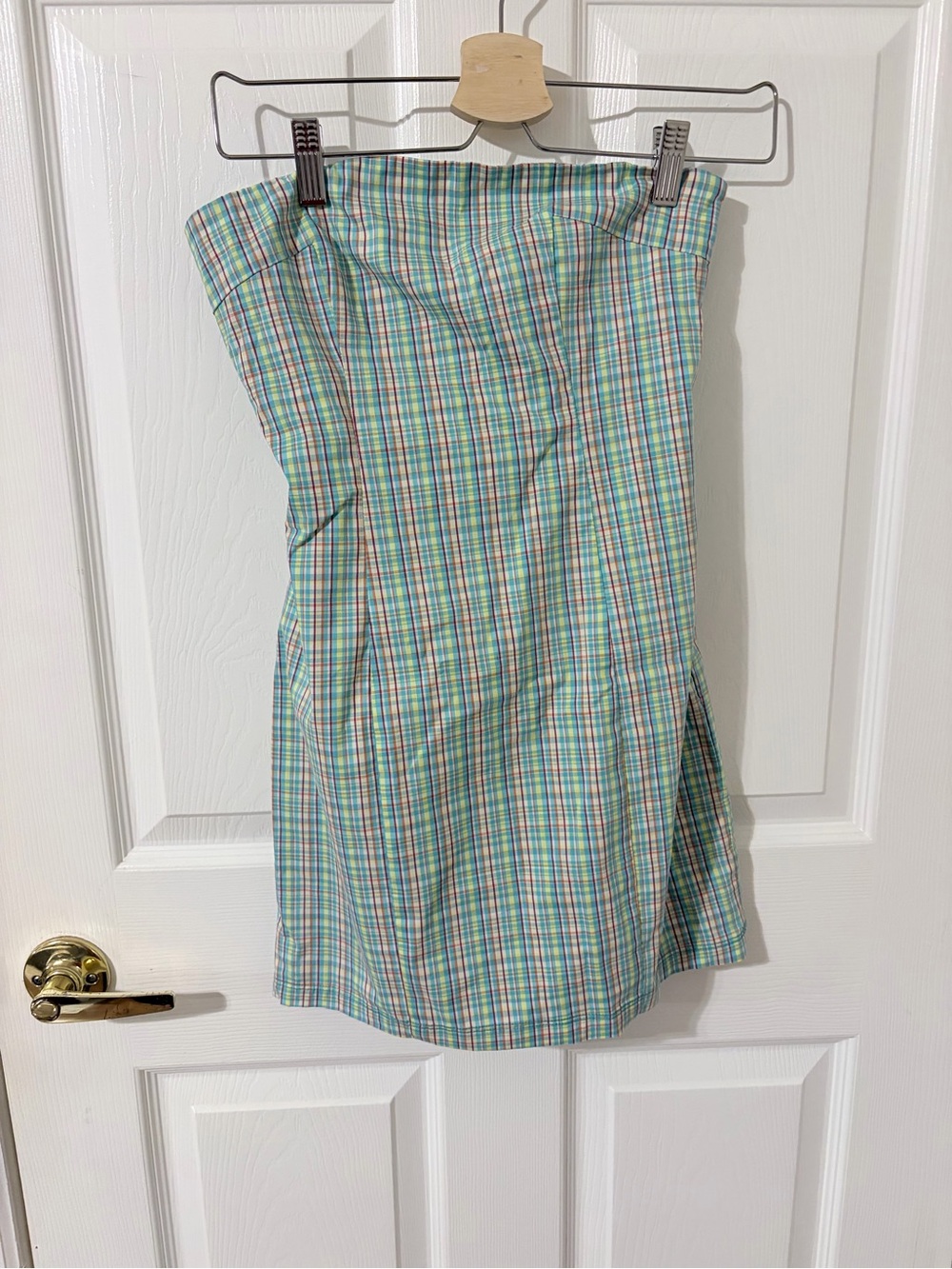 Kimchi Blue Pastel Green Plaid Pencil Skirt